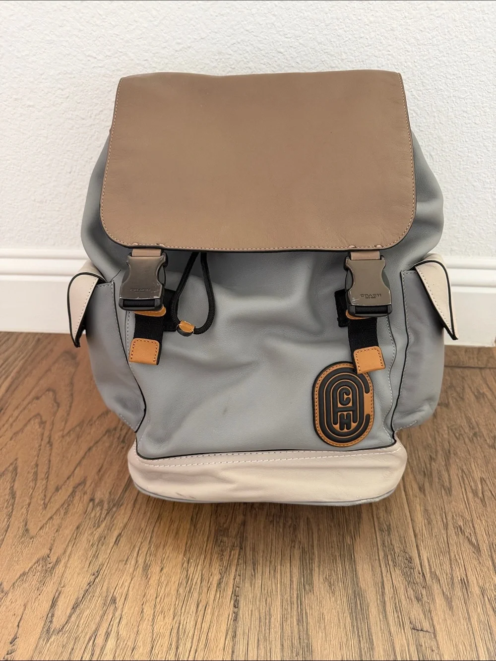 Coach Rivington Two-Tone Gray, Tan & Cream Men's Backpack